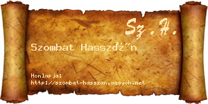 Szombat Hasszán névjegykártya